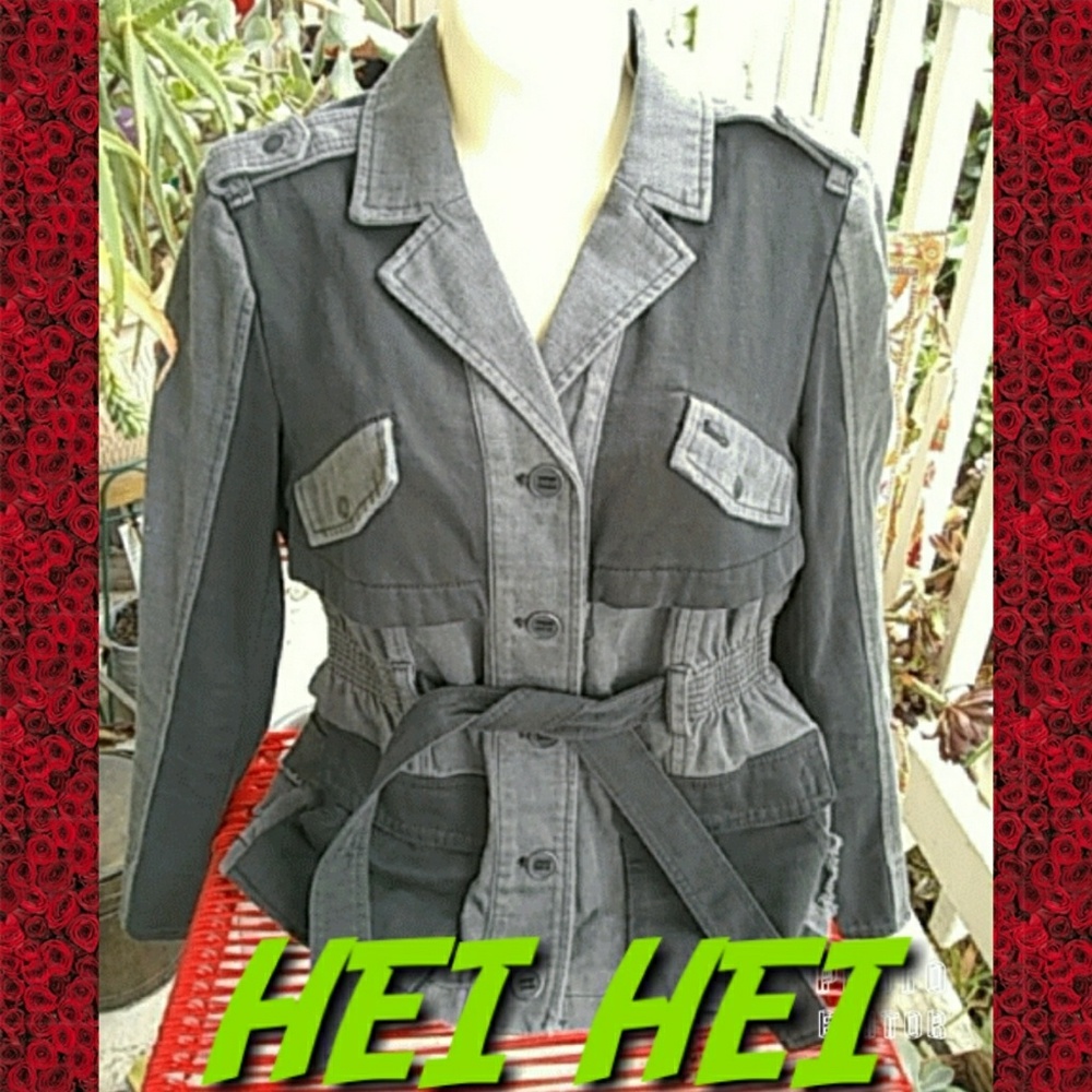 HEI HEI MIXED GRAY  RUFFLEBACK ANORAK JACKET